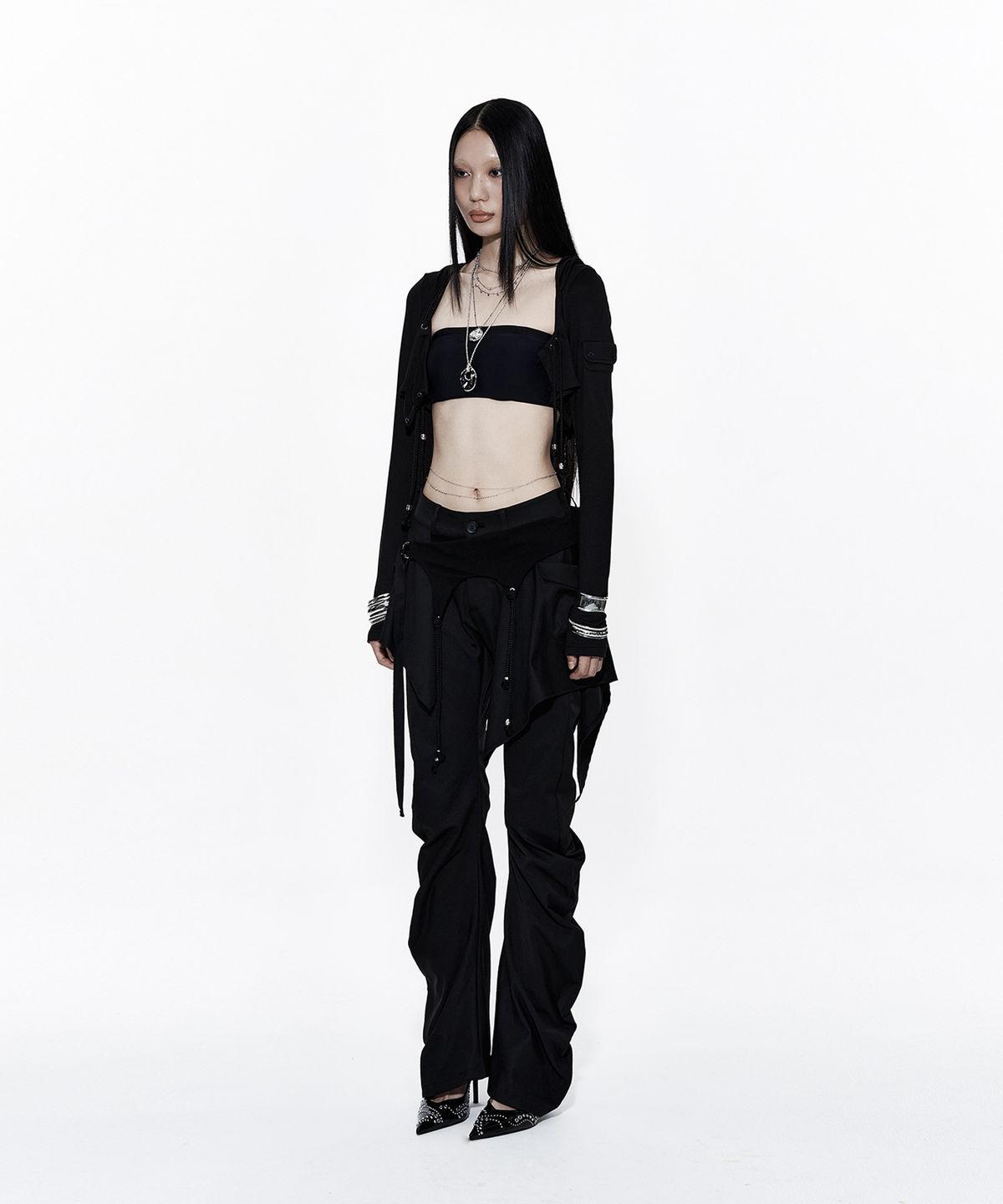 카시코(KASHIKO) Layered Strap Pants Black