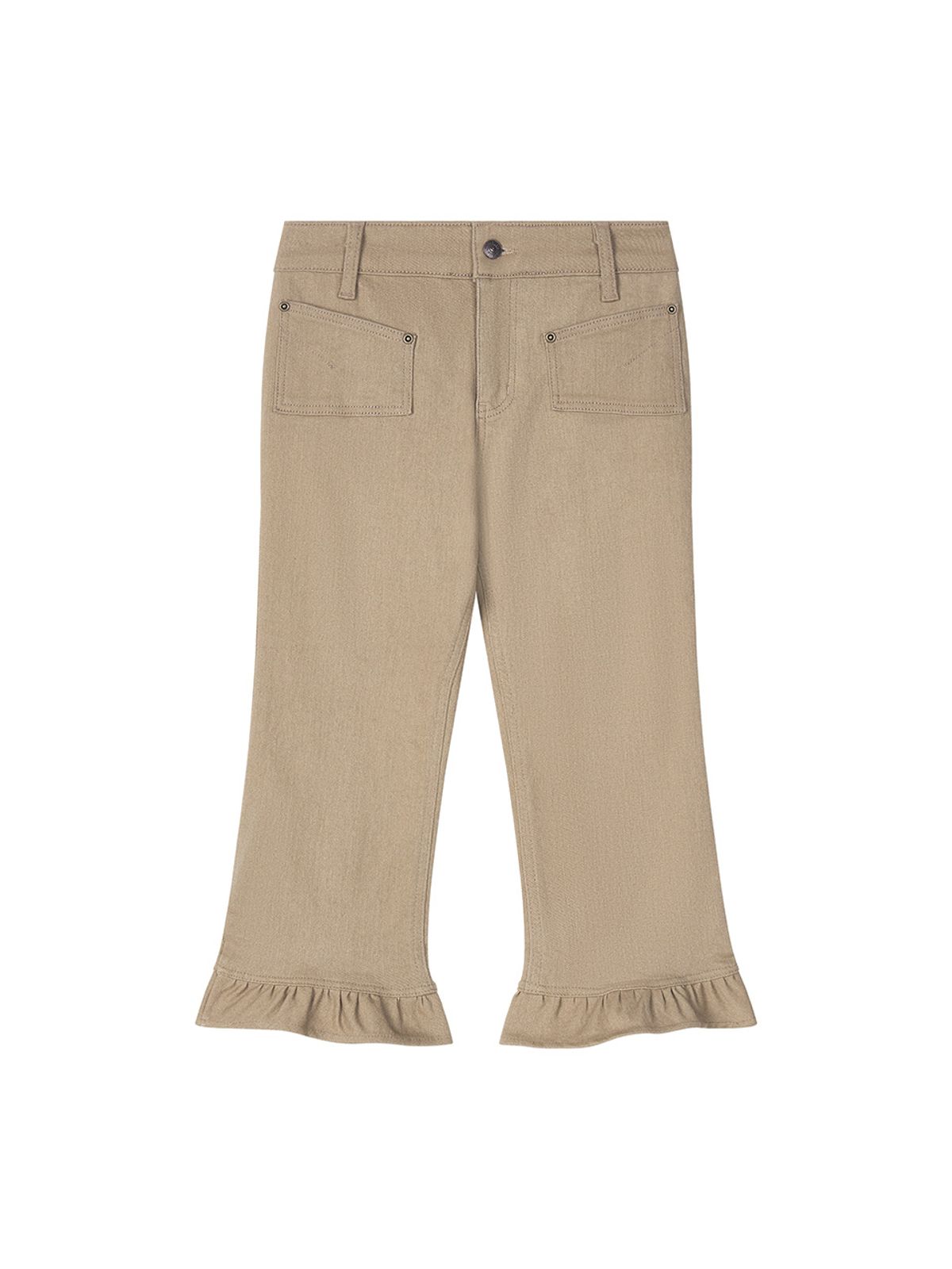 에즈이프 캘리(ASIF CALIE) FRILL CAPRI PANTS BEIGE