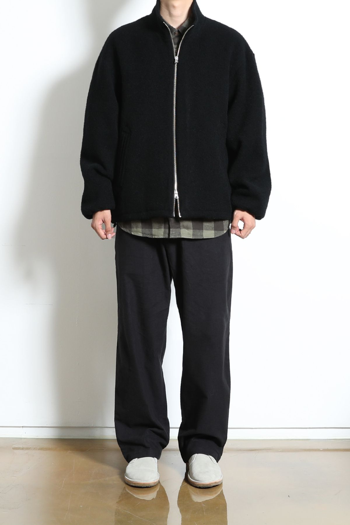 홀리선(HORLISUN) Parker Wool Boucle Jacket Black