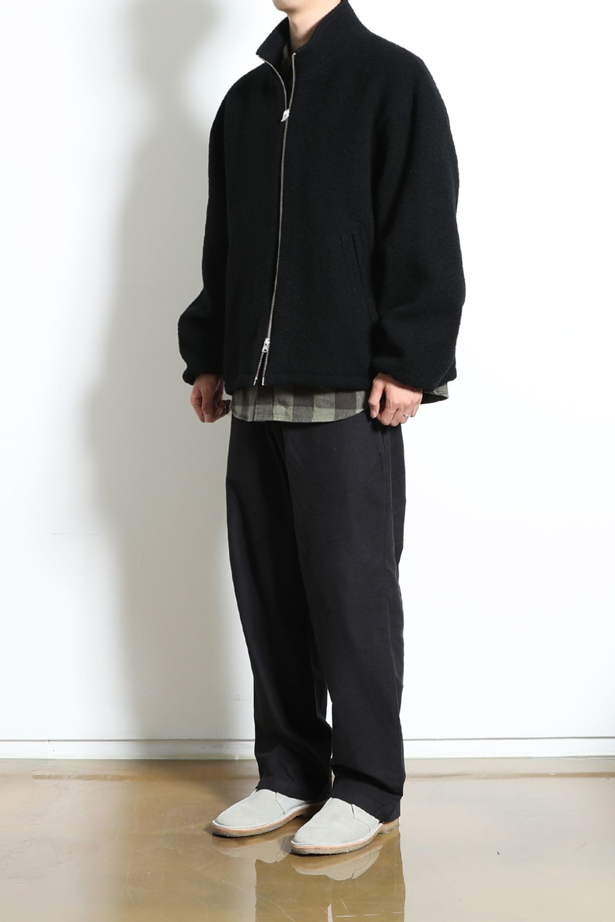 홀리선(HORLISUN) Parker Wool Boucle Jacket Black