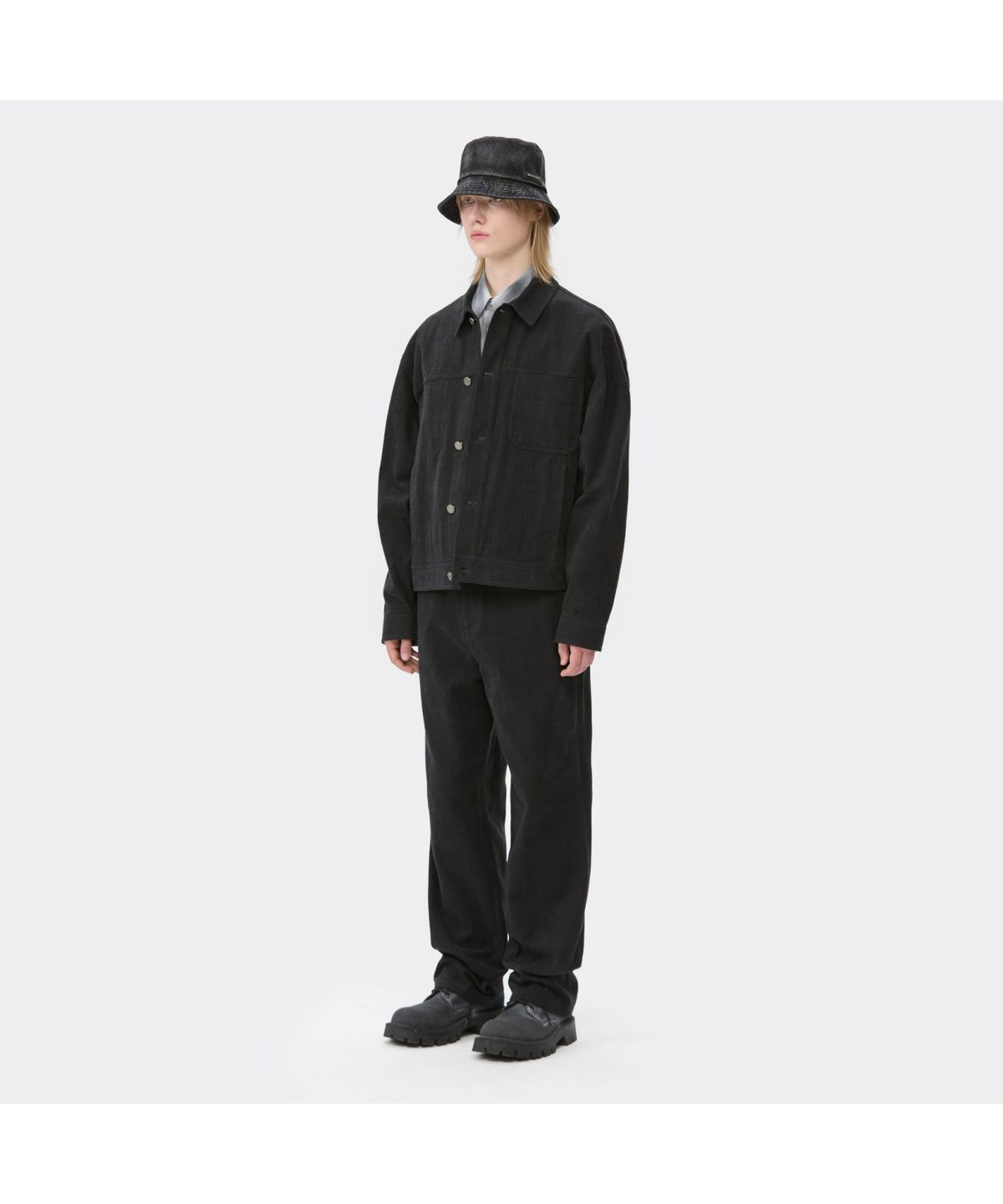 커스텀멜로우(CUSTOMELLOW) Black Dyed Cotton Pants CWPAA25523BKX