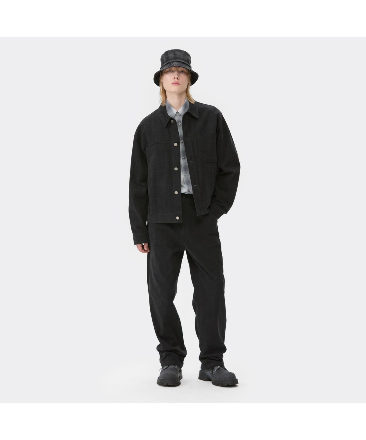 커스텀멜로우(CUSTOMELLOW) Black Dyed Cotton Pants CWPAA25523BKX