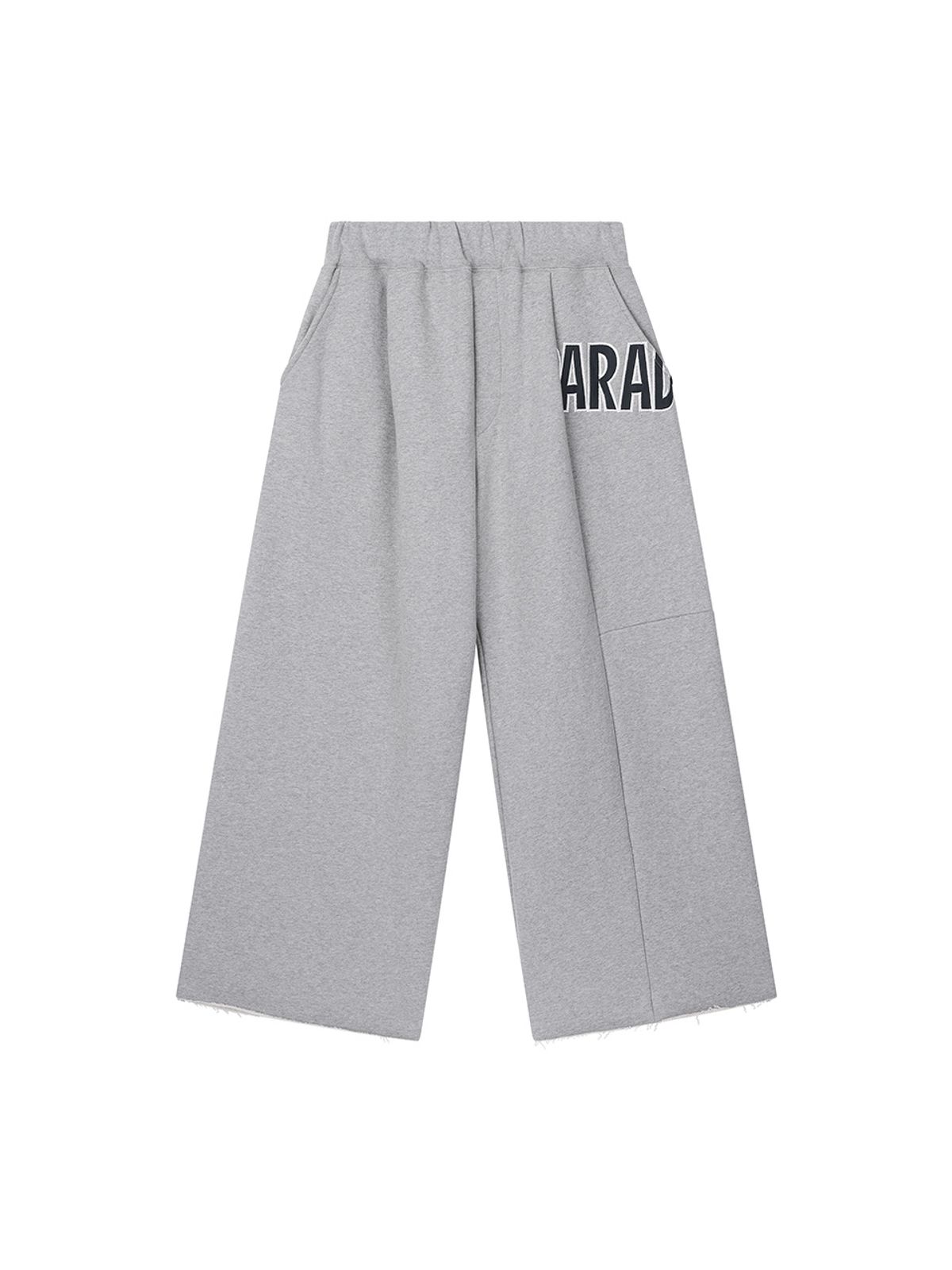 에즈이프 캘리(ASIF CALIE) RAW EDGE EMBROIDERY WIDE PANTS MELANGEGRAY