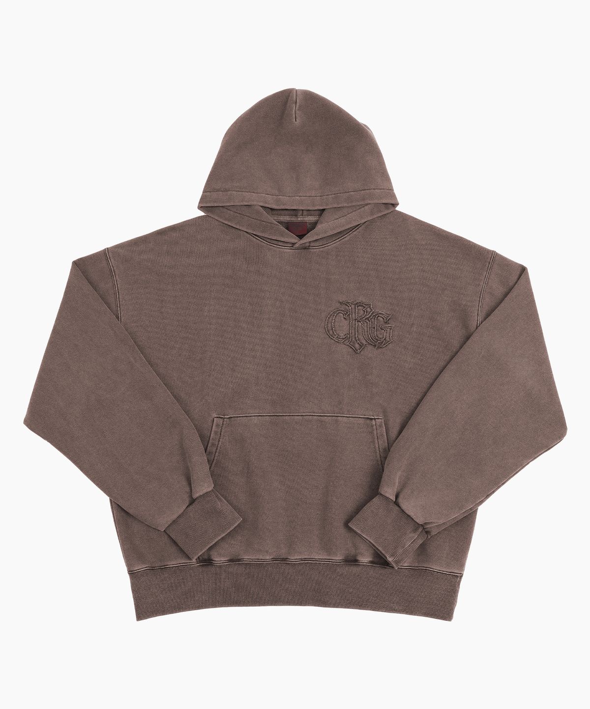 크리건(CRIGUN) LOGO APPLIQUE HOODIE PIGMENT BROWN