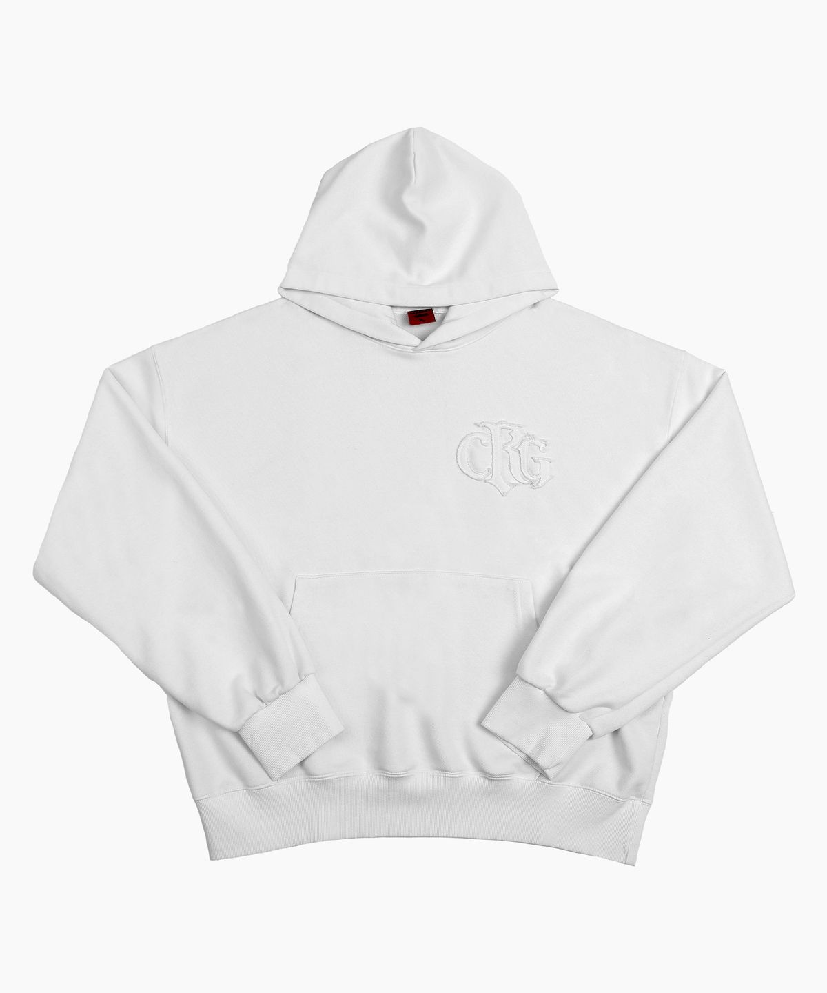 크리건(CRIGUN) LOGO APPLIQUE HOODIE PIGMENT WHITE