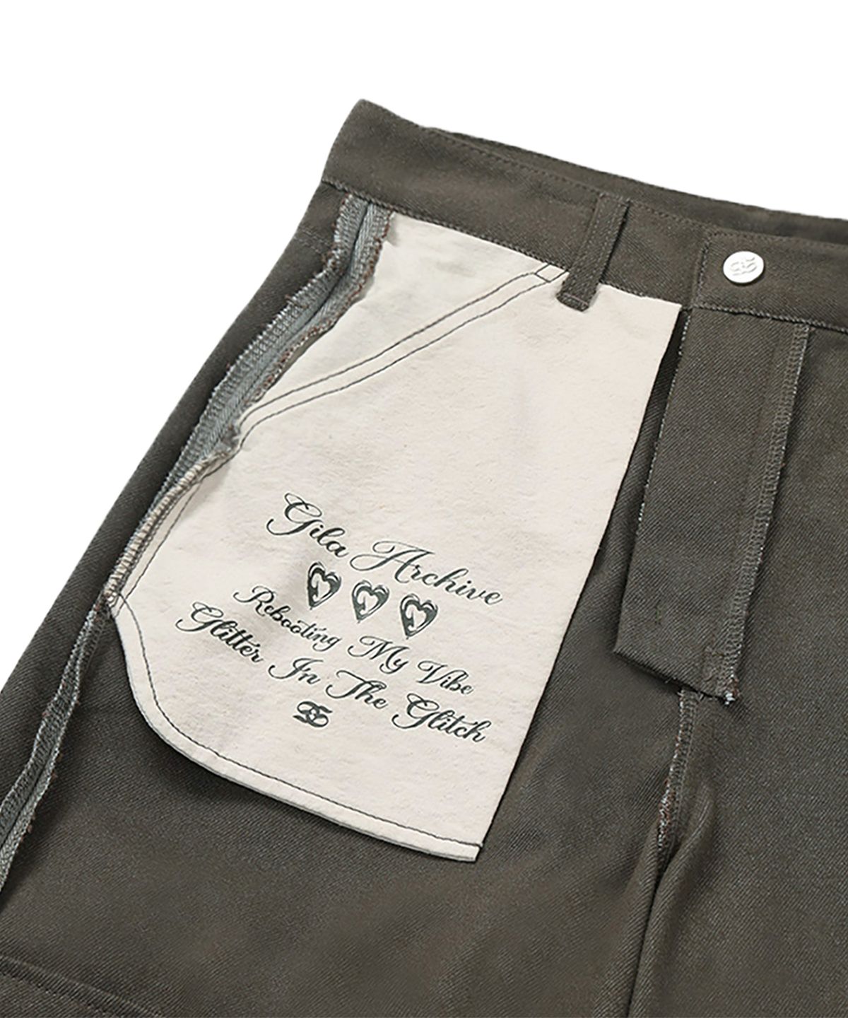 길라아카이브(GILAARCHIVE) REVERSE STITCHED CARGO PANTS_KHAKI