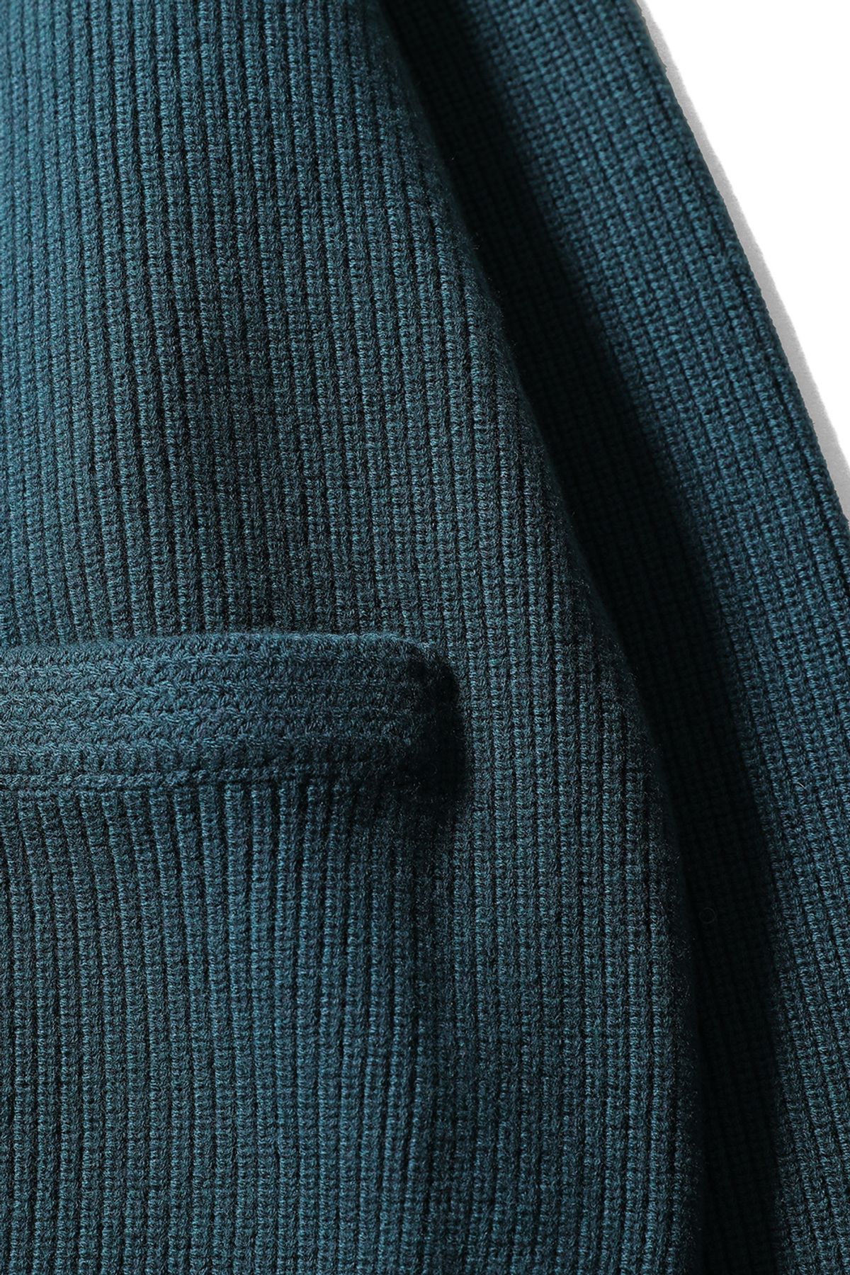 홀리선(HORLISUN) Annette Superfine Wool Heavy Rib Knit Cardigan Evergreen