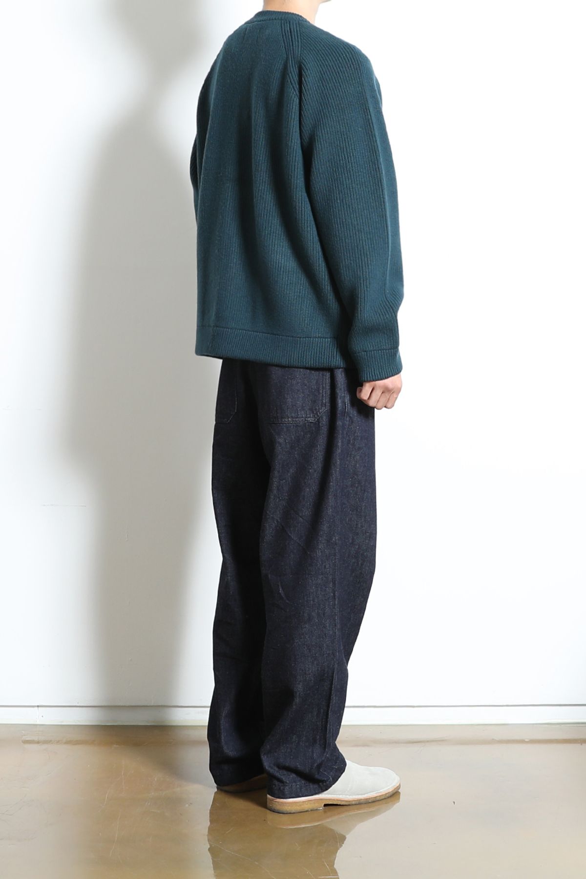 홀리선(HORLISUN) Annette Superfine Wool Heavy Rib Knit Cardigan Evergreen