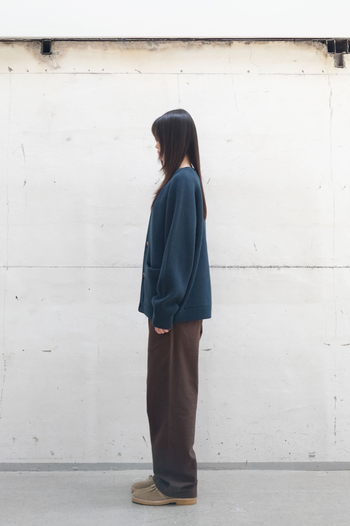 홀리선(HORLISUN) Annette Superfine Wool Heavy Rib Knit Cardigan Evergreen