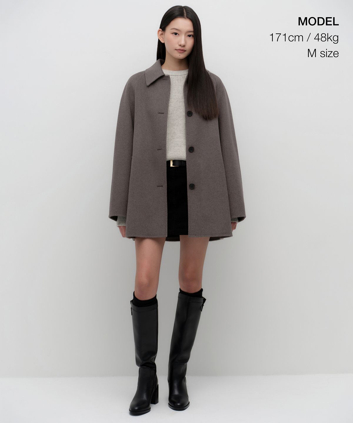 무신사 스탠다드 우먼(MUSINSA STANDARD WOMAN) 우먼즈 캐시미어 블렌드 핸드메이드 하프 발마칸 로브 코트 [토프]