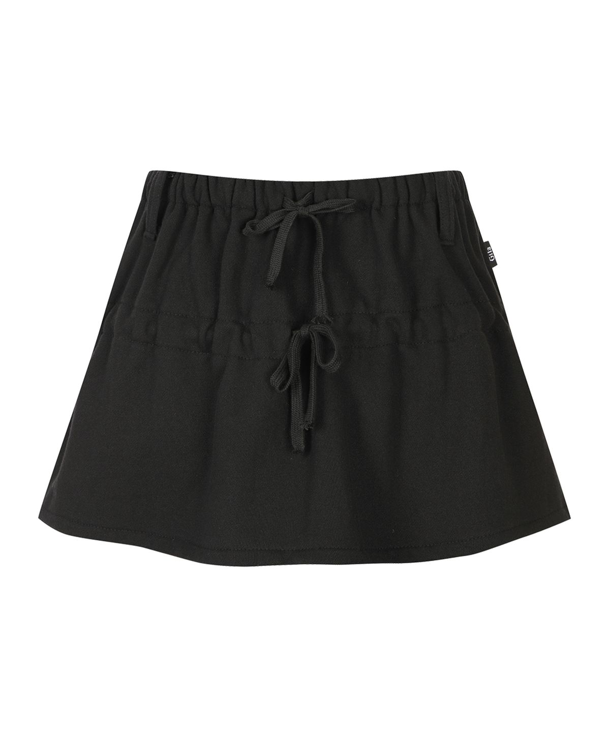 길라아카이브(GILAARCHIVE) LETTERING ANGEL WING SHIRRING SKIRT_BLACK