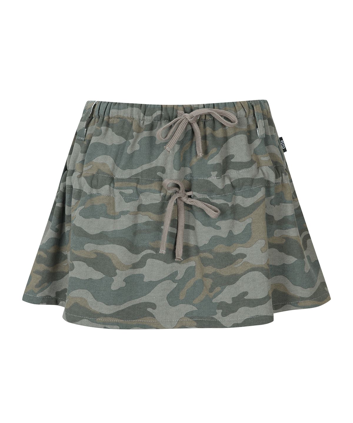길라아카이브(GILAARCHIVE) LETTERING ANGEL WING SHIRRING SKIRT_CAMO