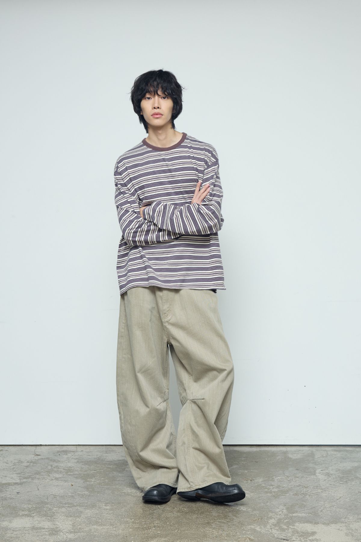 발루트(BALLUTE) URBAN MULTI STRIPE LONG SLEEVE  (PUPLE)