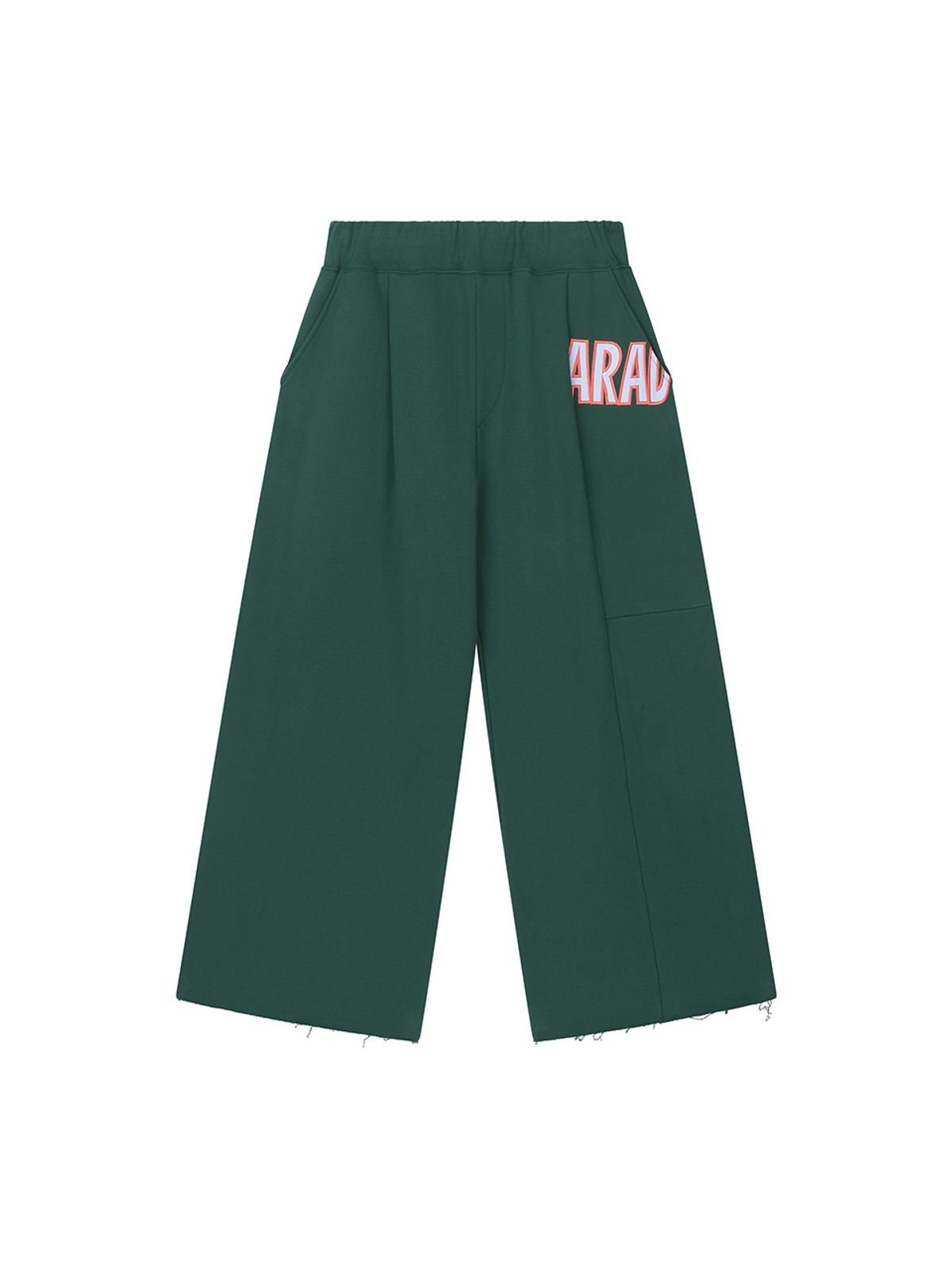에즈이프 캘리(ASIF CALIE) RAW EDGE EMBROIDERY WIDE PANTS GREEN