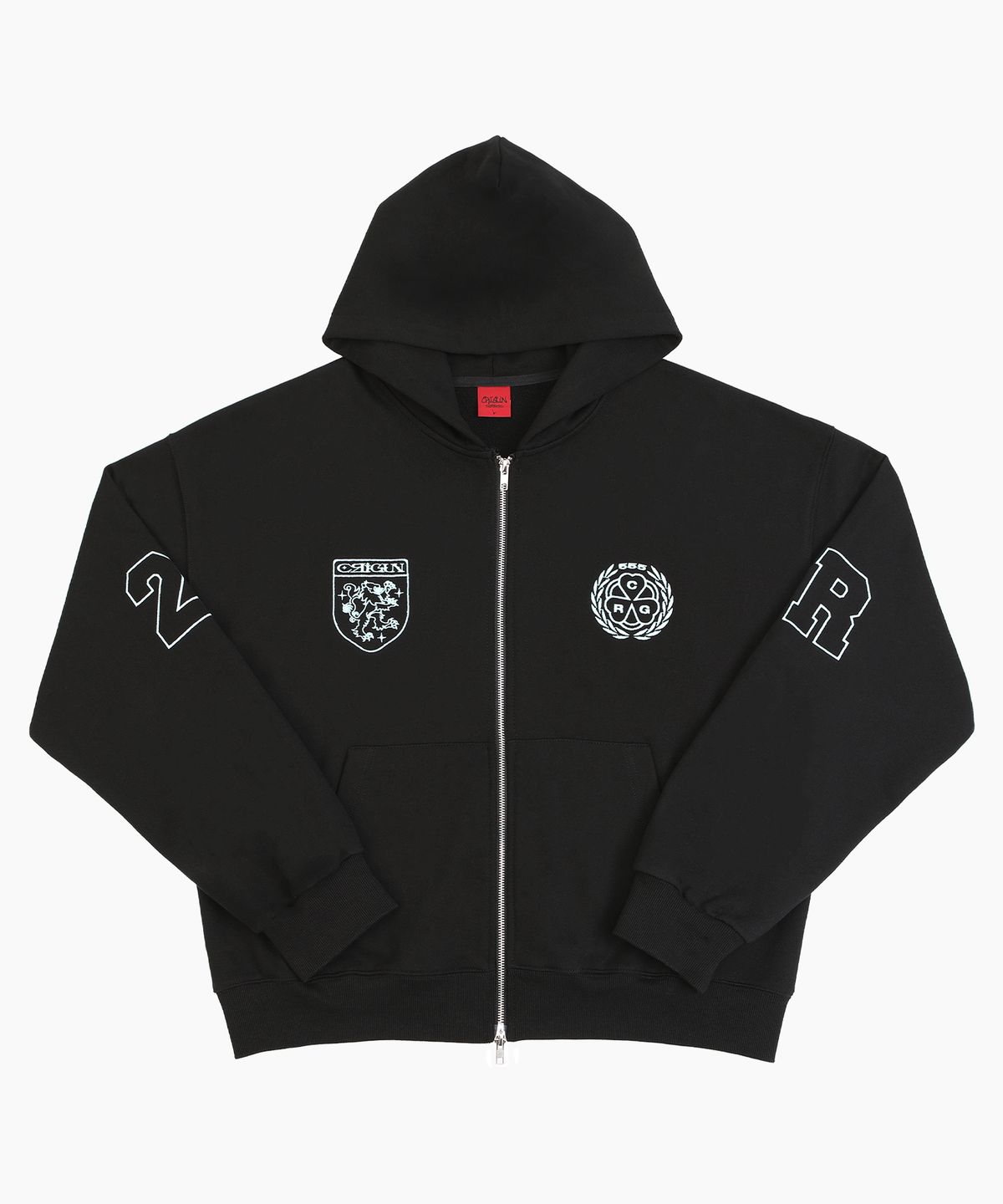 크리건(CRIGUN) CLUB JERSEY ZIP-UP HOODIE BLACK