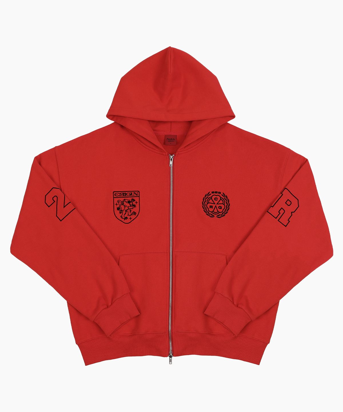크리건(CRIGUN) CLUB JERSEY ZIP-UP HOODIE RED