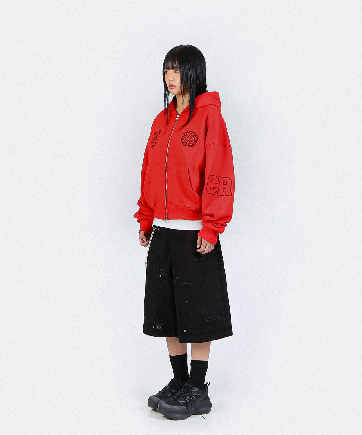 크리건(CRIGUN) CLUB JERSEY ZIP-UP HOODIE RED