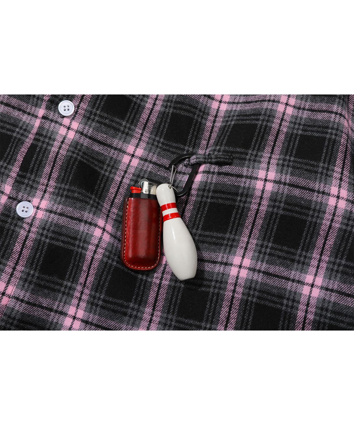 꼼파뇨(CPGN STUDIO) 노마드 오버핏 체크 셔츠 핑크