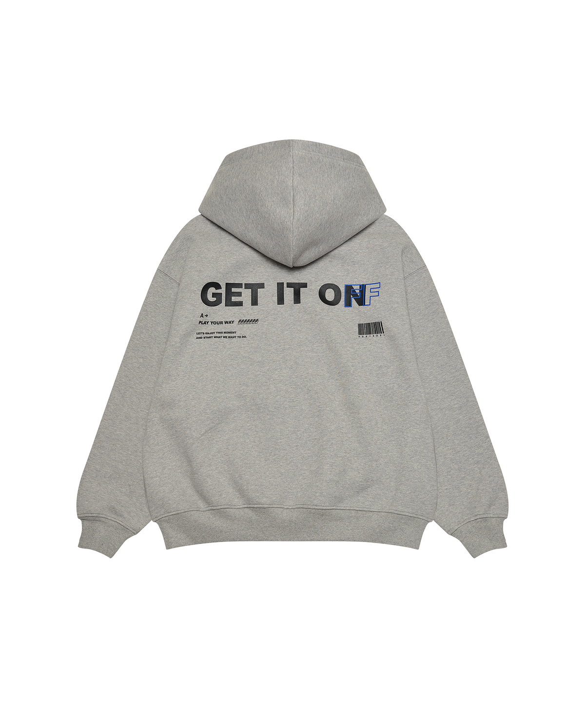 겟잇온(GET IT ON) [F~4XL] 시그니처 빅사이즈 후드 스웨트셔츠_그레이