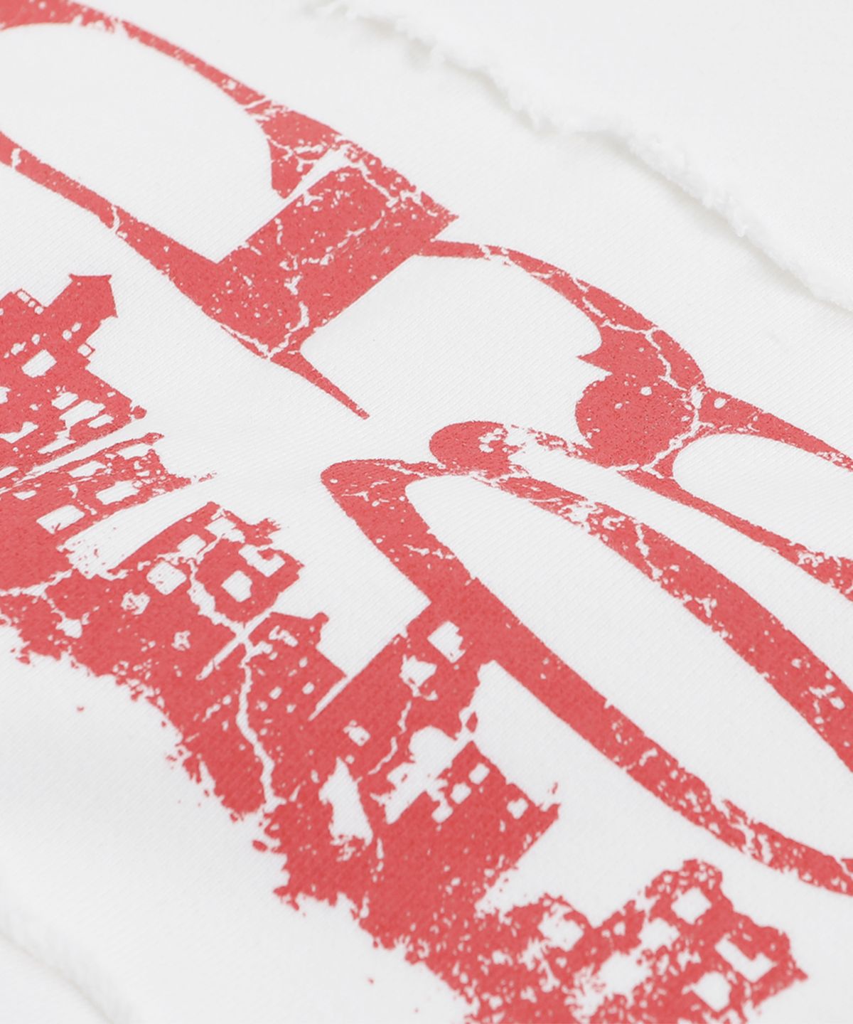 크리건(CRIGUN) CITY LOGO CUT OFF HOODIE WHITE