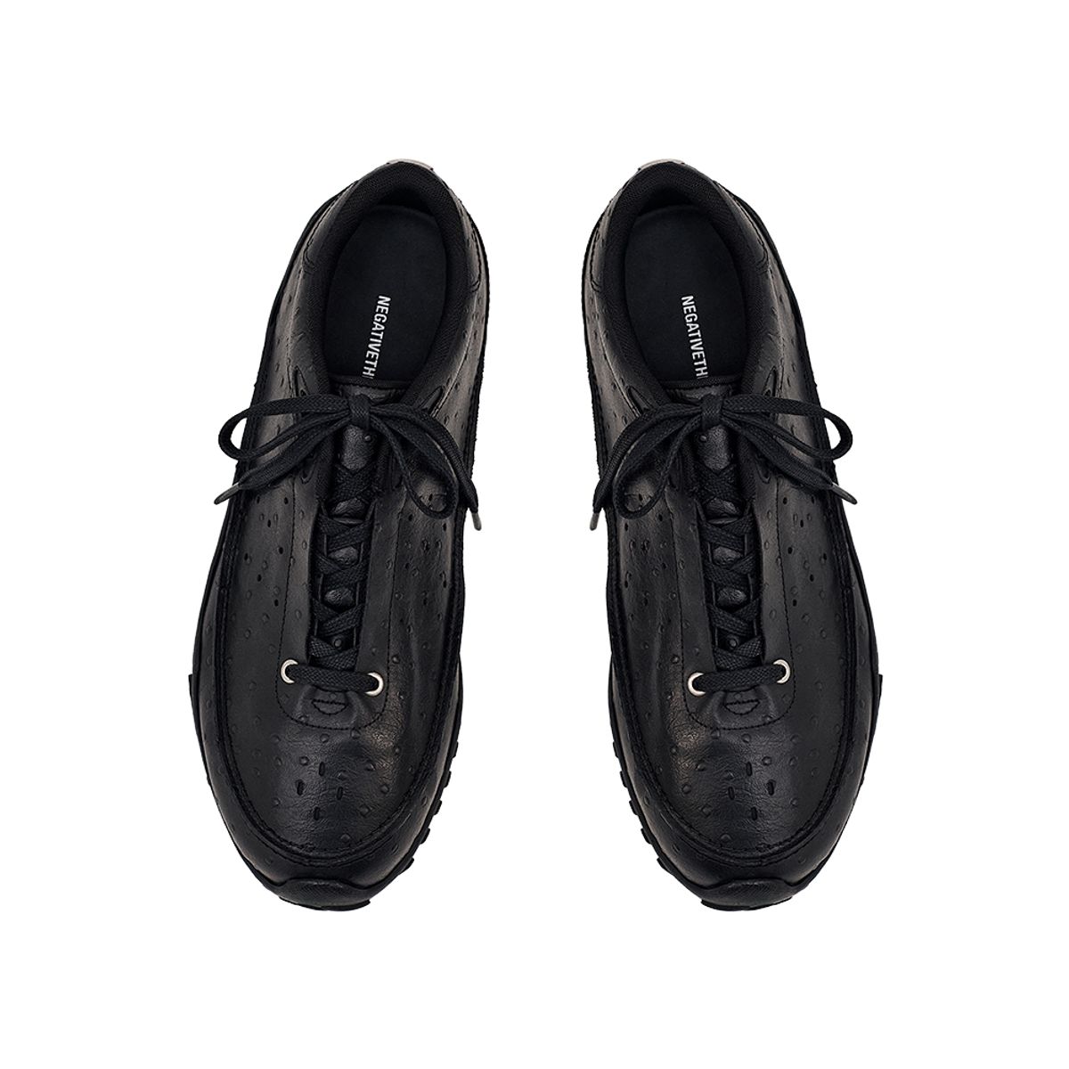 네거티브쓰리(NEGATIVETHREE) Copenhagen Sneakers_Ostrich leatherBlack