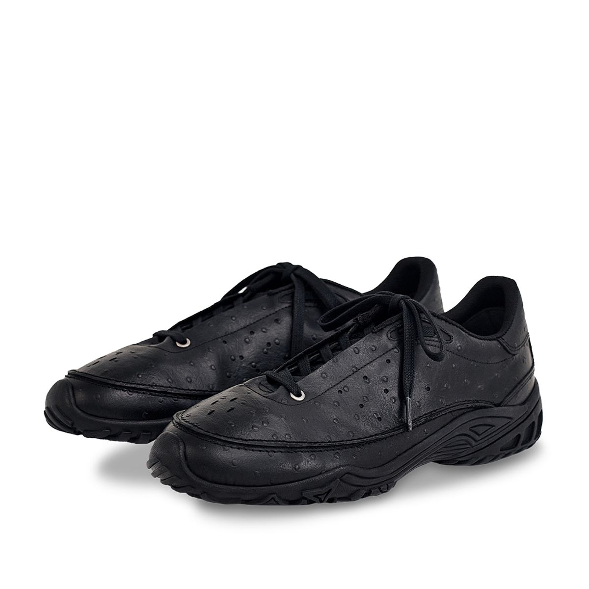 네거티브쓰리(NEGATIVETHREE) Copenhagen Sneakers_Ostrich leatherBlack