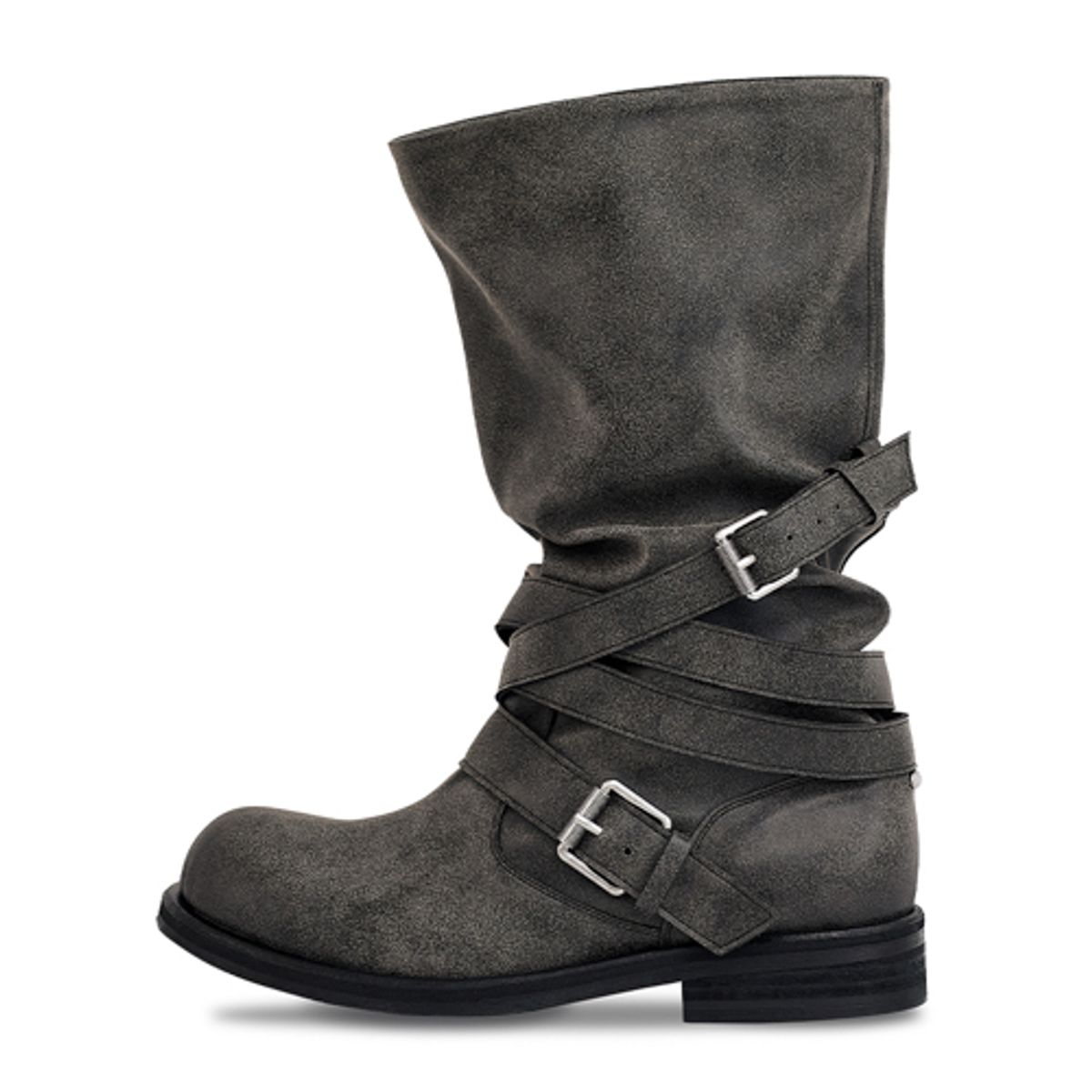 네거티브쓰리(NEGATIVE THREE) Slouchy Long Strap Boots_Dusty Grey