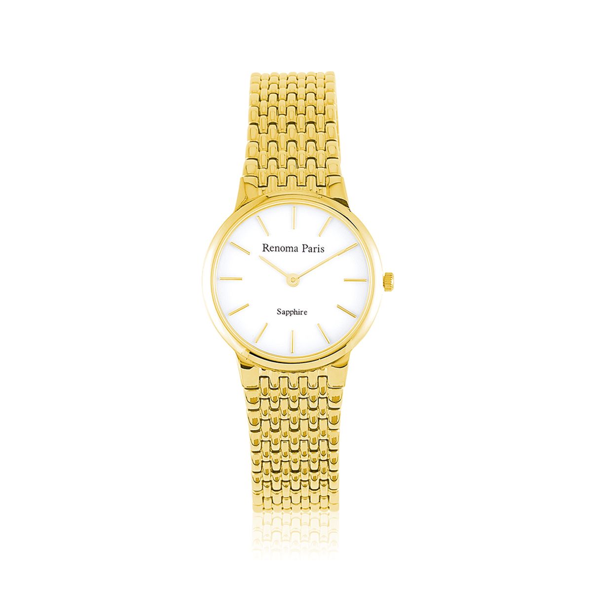 레노마 시계(RENOMA WATCH) 골드 사파이어 글라스 슬림 커플용 메탈시계 RE475GDW