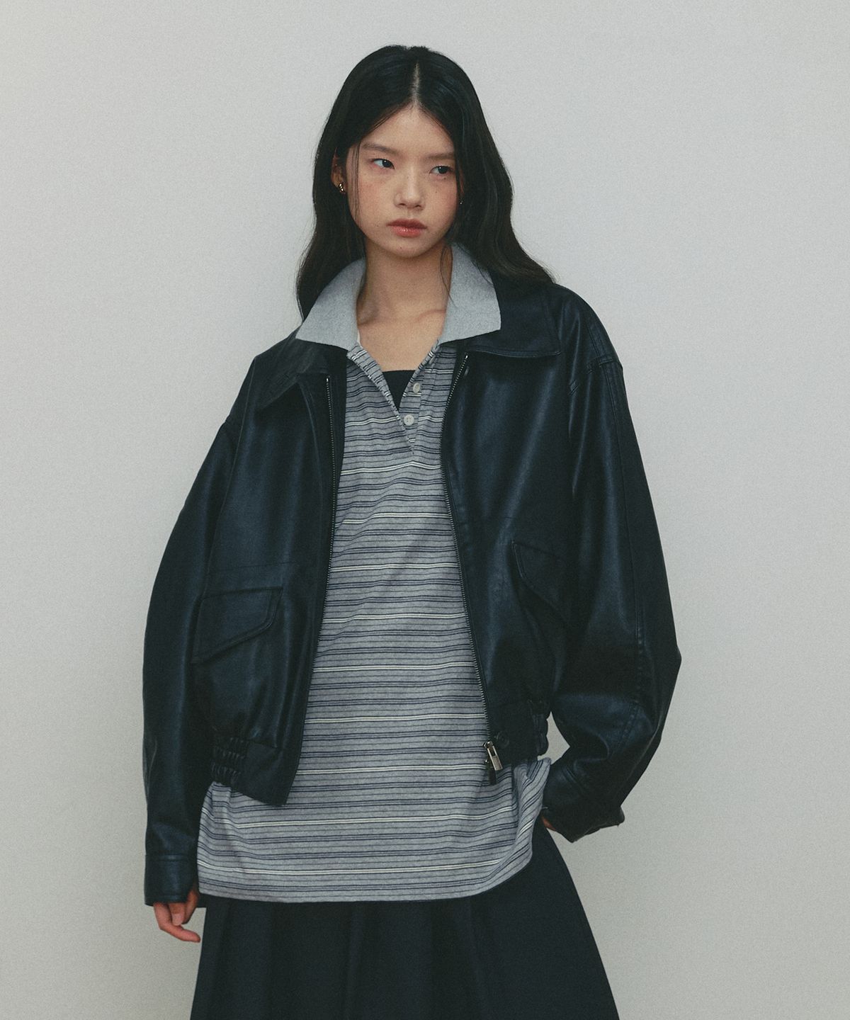 쎄미(SSEMI) ANDERSON LEATHER BLOUSON(BK)