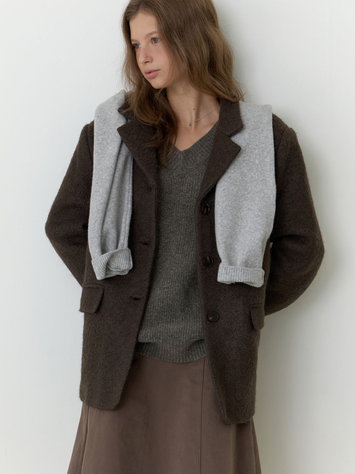 더미튼(THEMITTEN) Berg wool jacket (bark)
