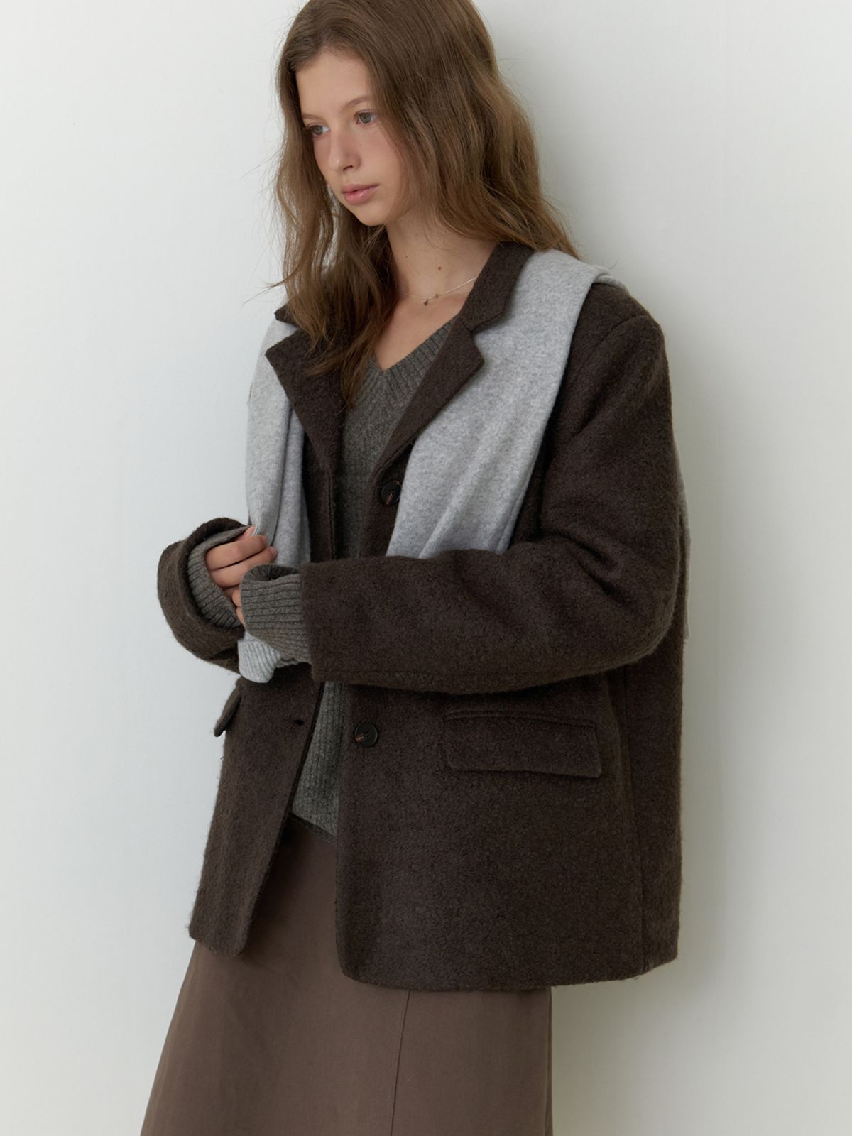 더미튼(THEMITTEN) Berg wool jacket (bark)