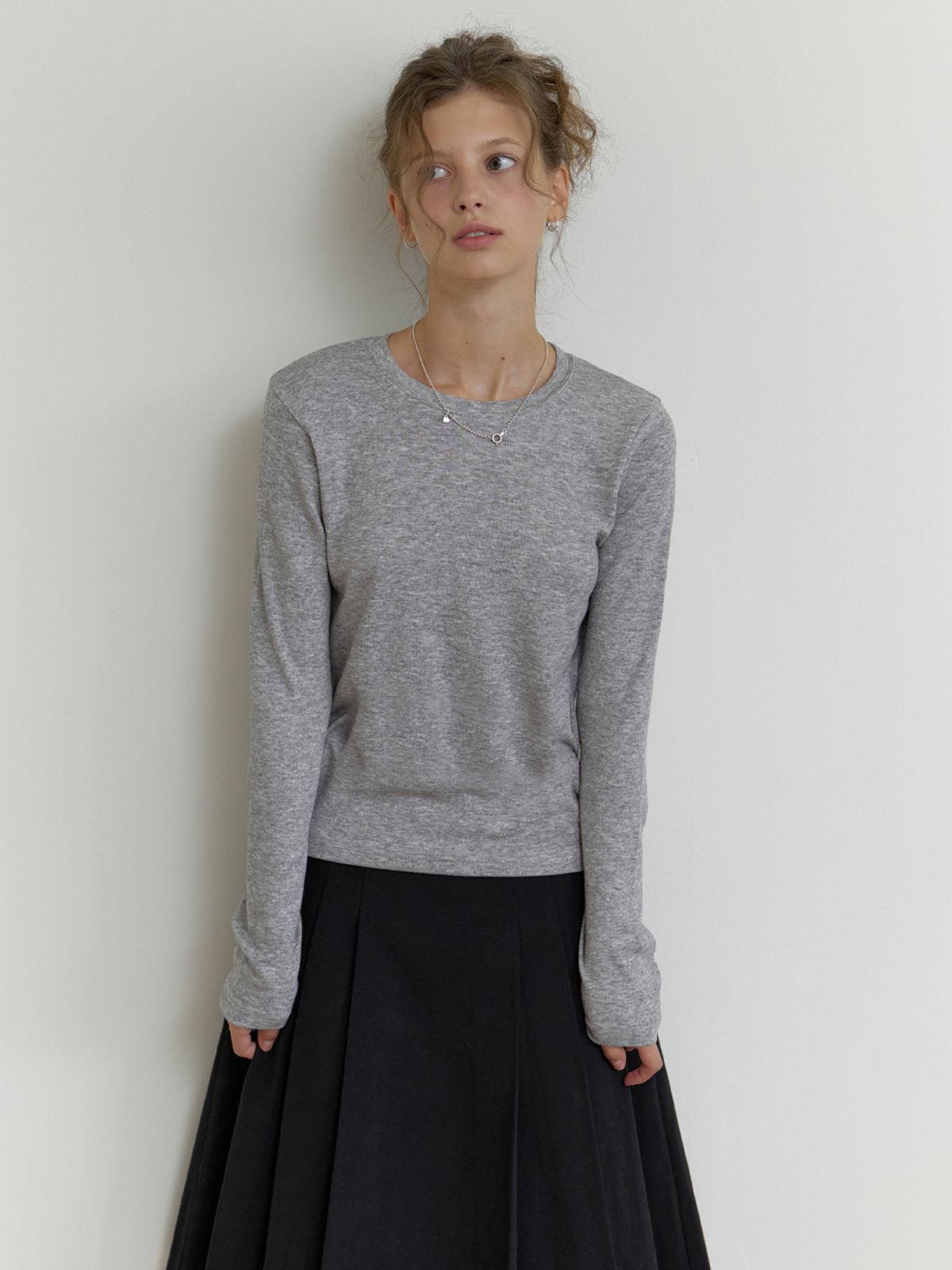 더미튼(THEMITTEN) Oli layered t-shirt (gray)
