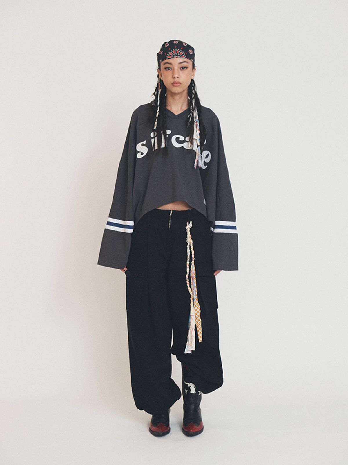 에즈이프 캘리(ASIF CALIE) OVERSLASH CARGO PANTS BLACK