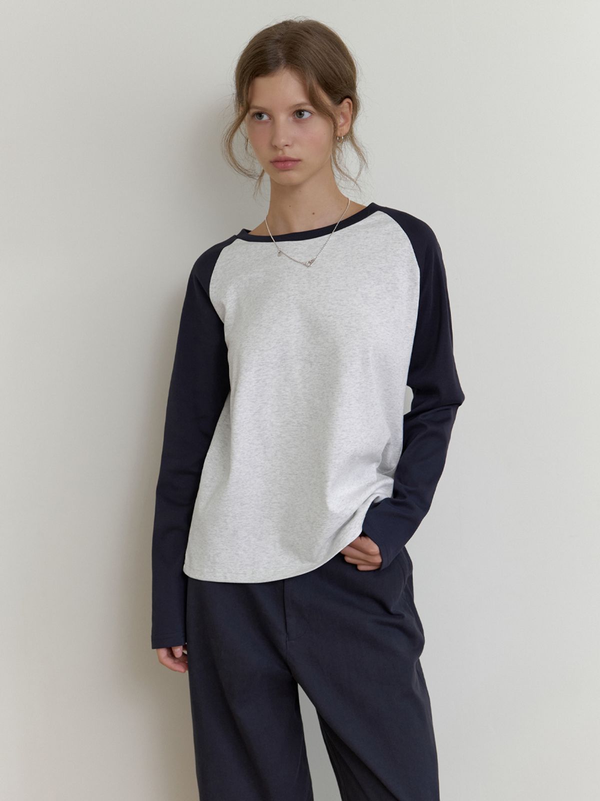 더미튼(THEMITTEN) [4th] Nov raglan t-shirt (melange gray)