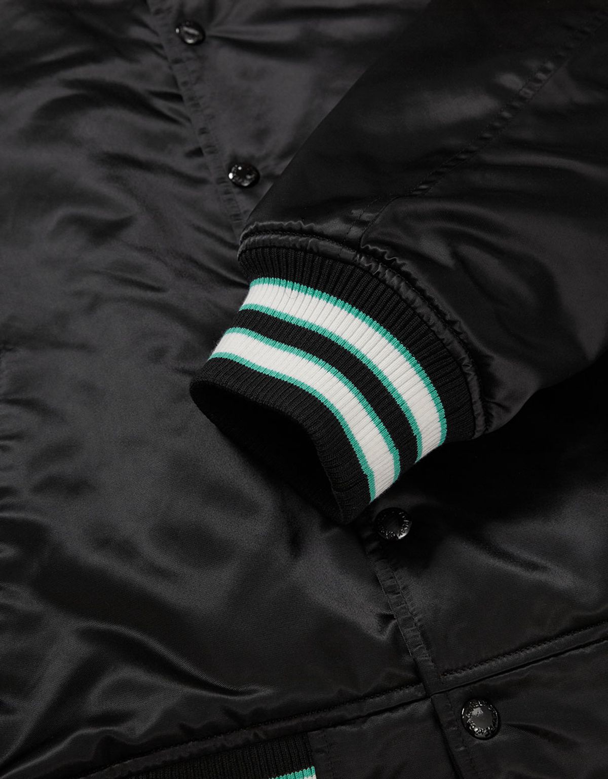 엠엠엘지(MMLG) [Mmlg] CPC SATIN VARSITY JACKET (BLACK)