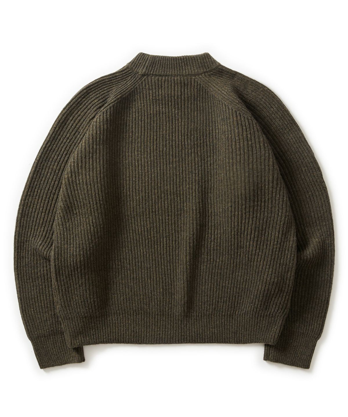 에스파이(ESFAI) 2 TONE CREW NECK KNIT (OLIVE)