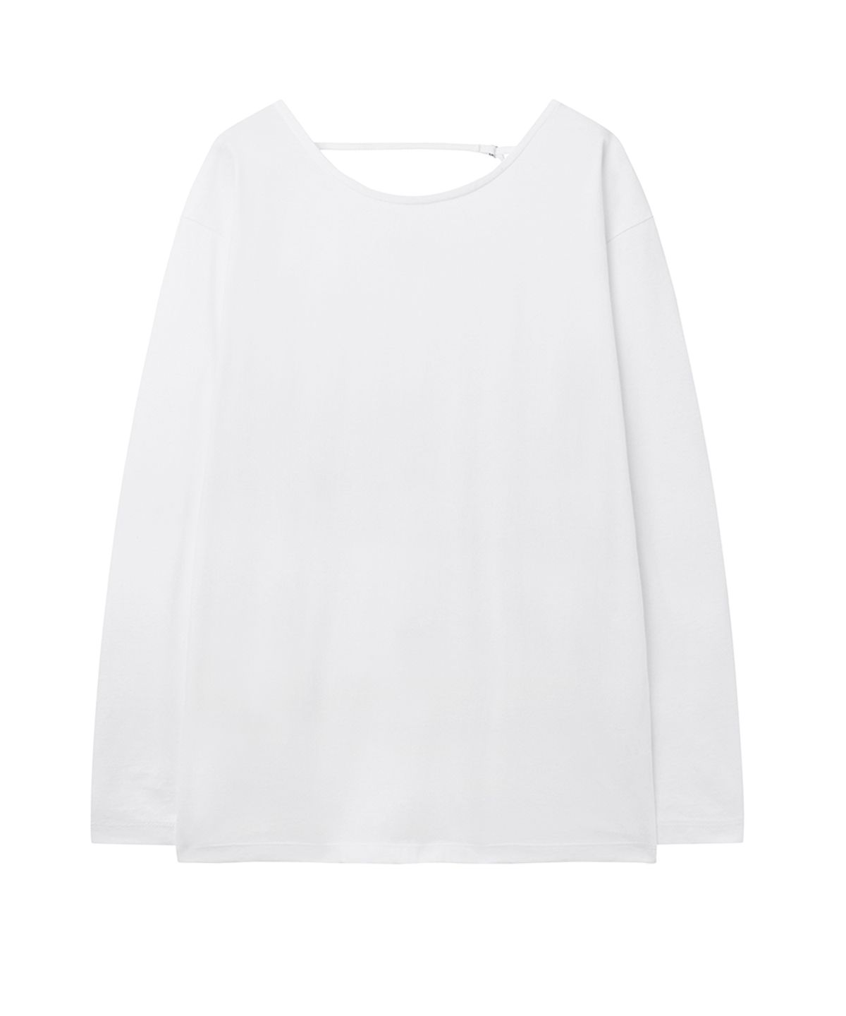 렌세(RENSE) Oversized Back Point Long Sleeve Tee White