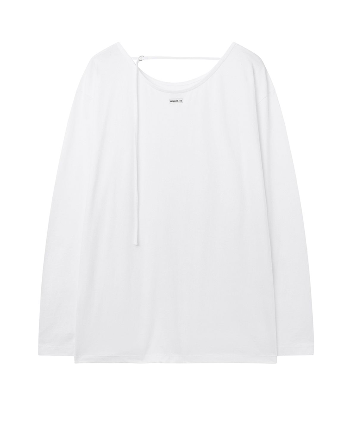 렌세(RENSE) Oversized Back Point Long Sleeve Tee White