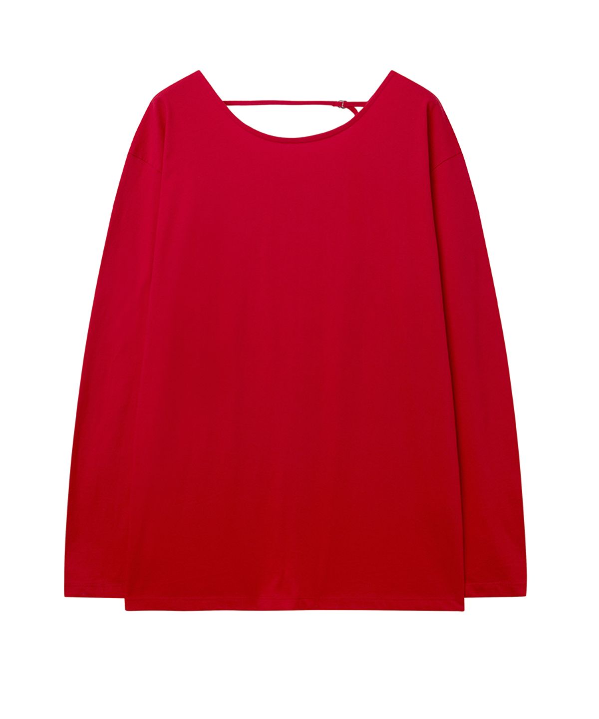 렌세(RENSE) Oversized Back Point Long Sleeve Tee Red