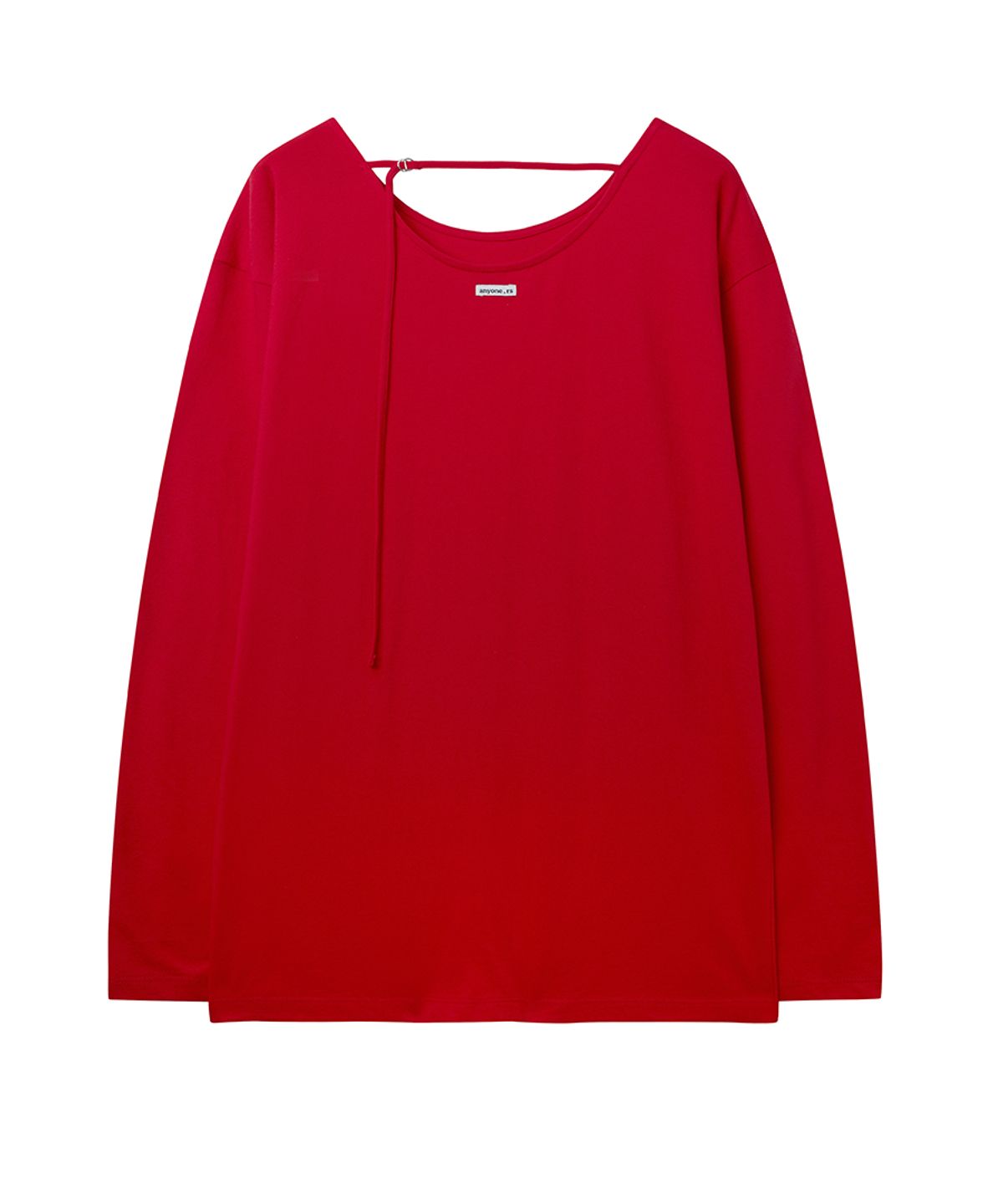 렌세(RENSE) Oversized Back Point Long Sleeve Tee Red