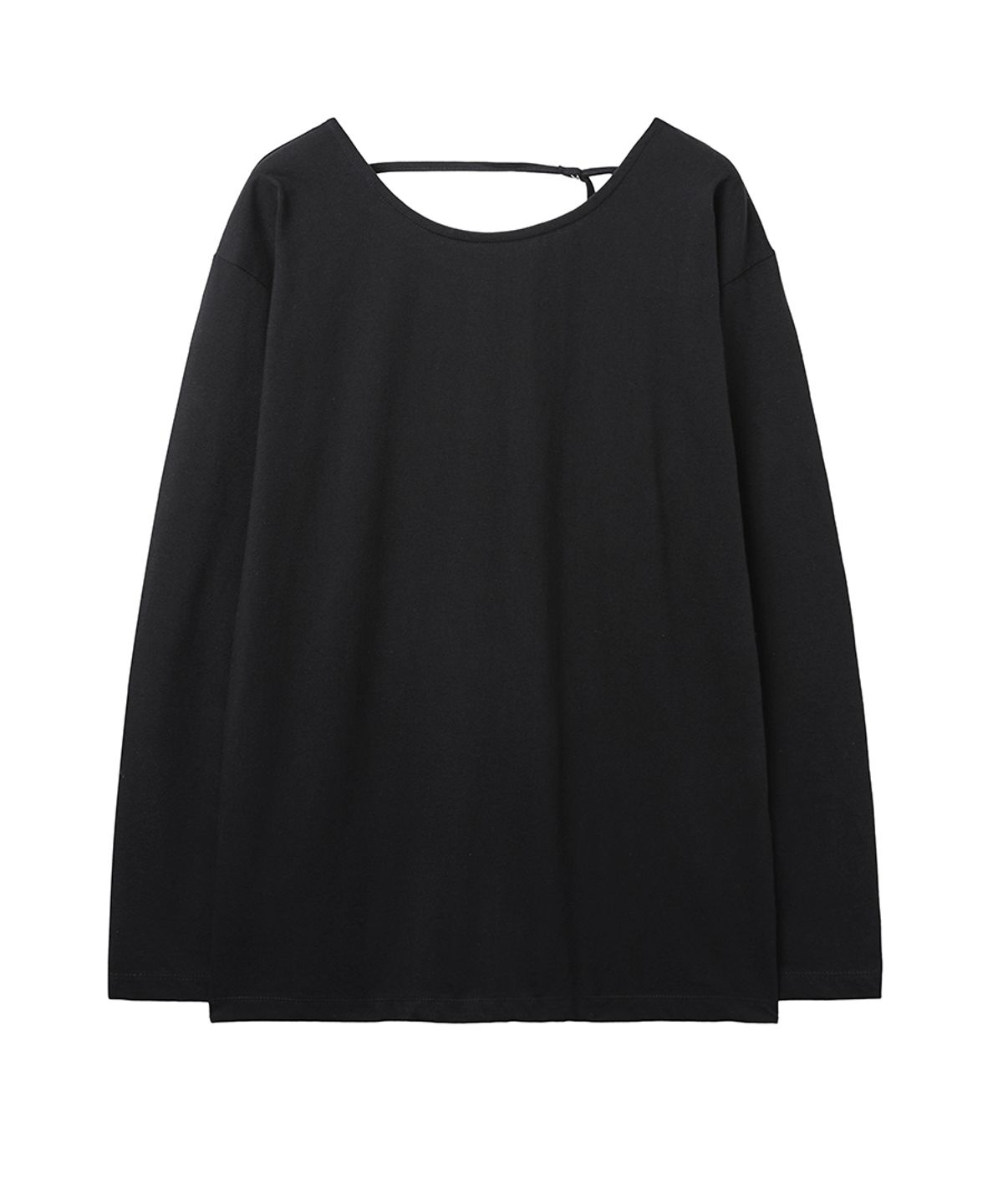 렌세(RENSE) Oversized Back Point Long Sleeve Tee Black