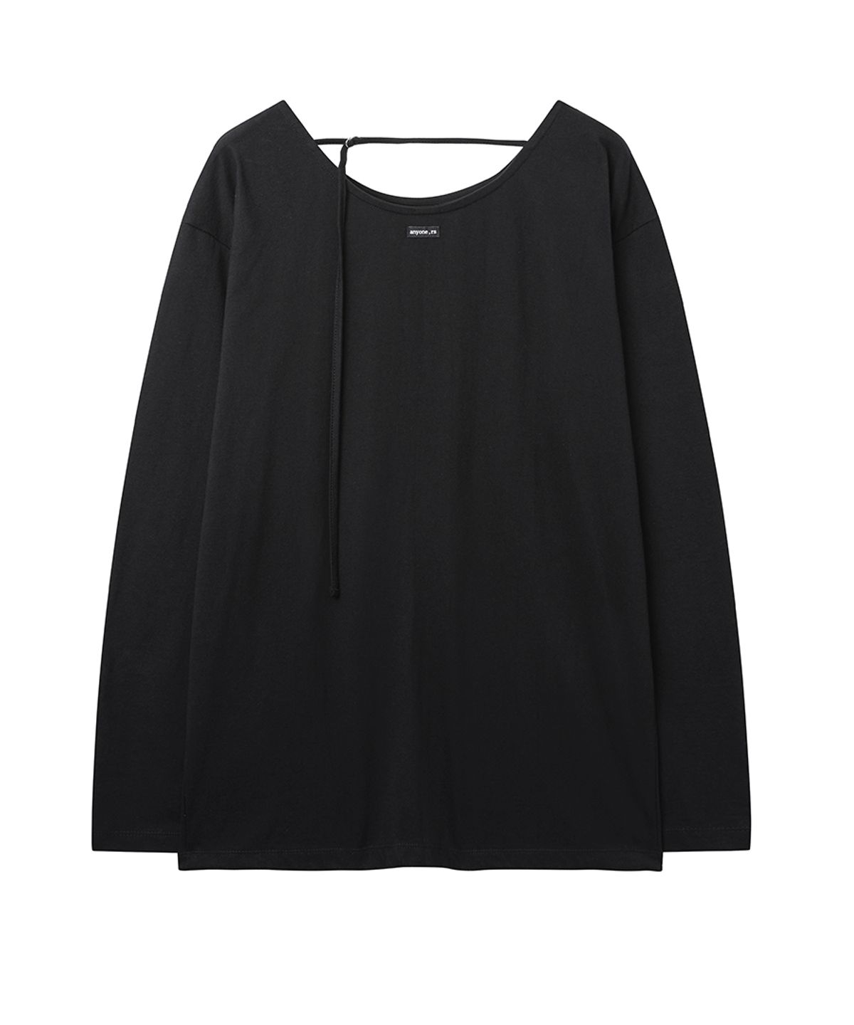렌세(RENSE) Oversized Back Point Long Sleeve Tee Black
