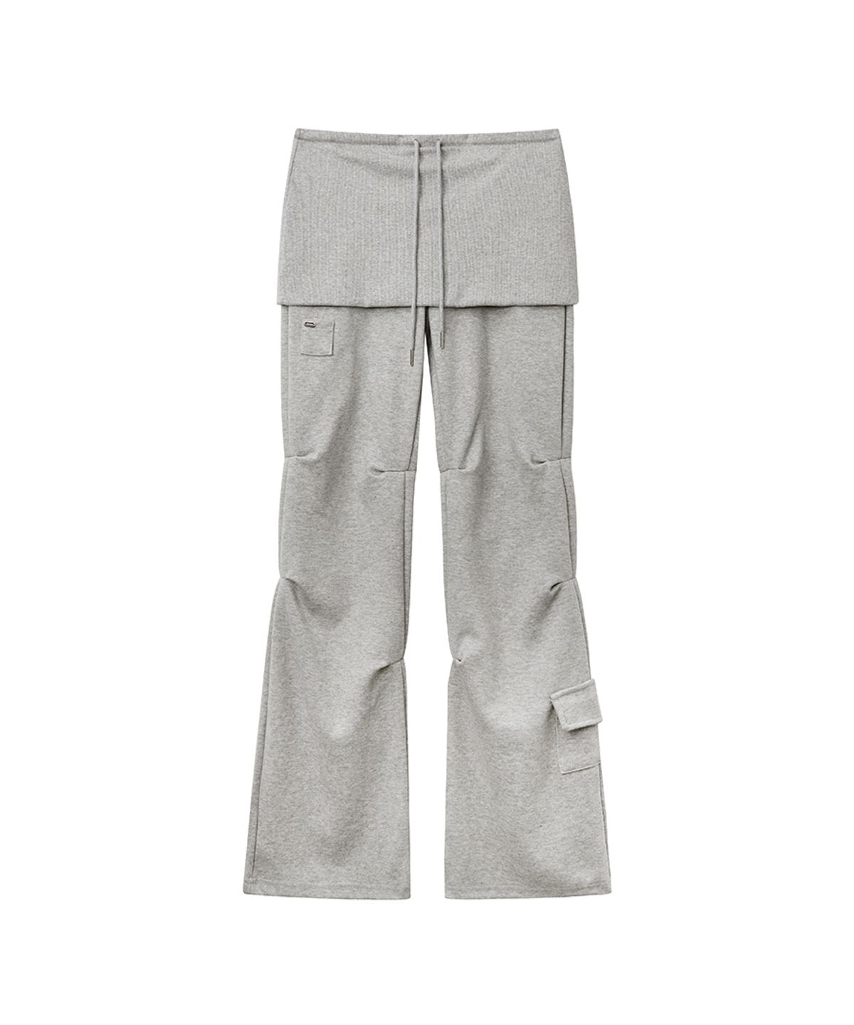 렌세(RENSE) Bootcut Skirt Pants Melange Gray