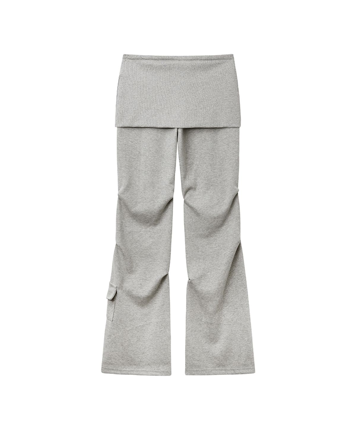 렌세(RENSE) Bootcut Skirt Pants Melange Gray