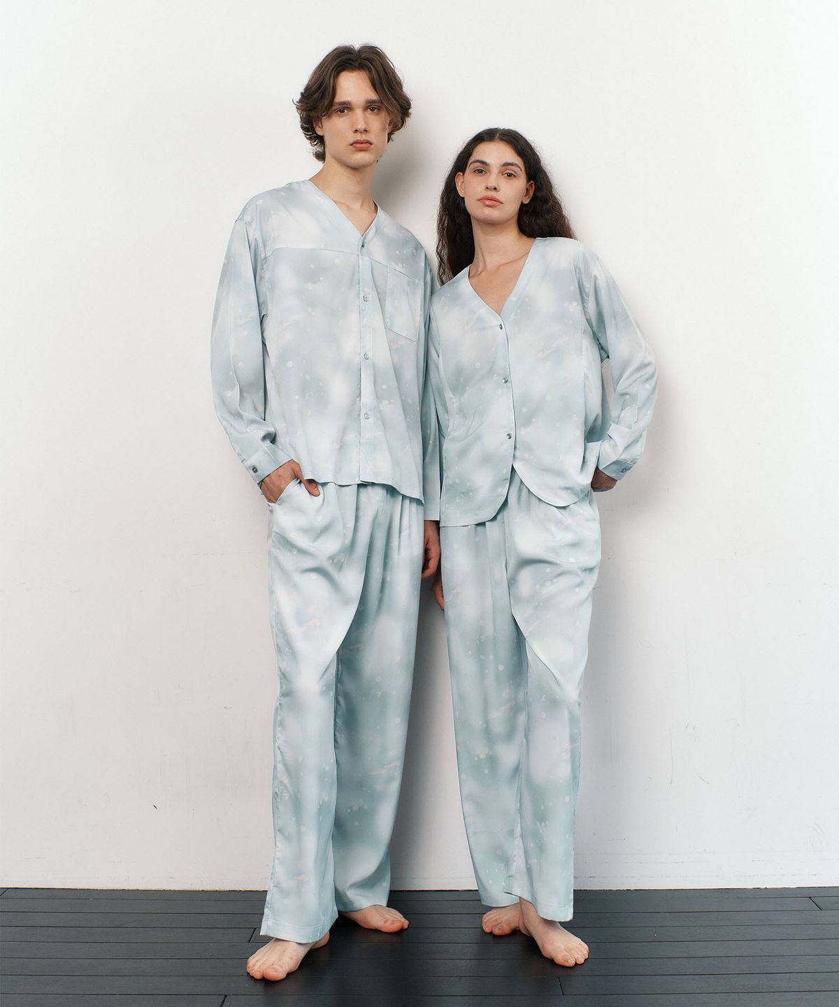아템포(ATEMPO) COZY PAJAMA COUPLE SET_sunshine blue