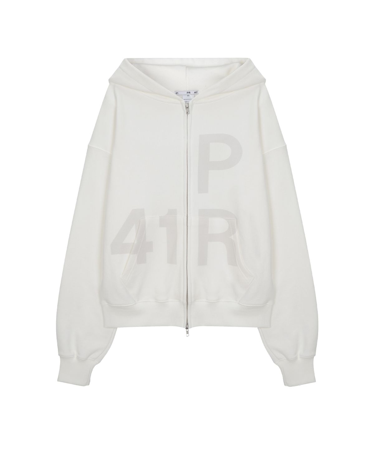 사일프레이(41PRAY) Graphic Zip Up Hoodie / Ivory