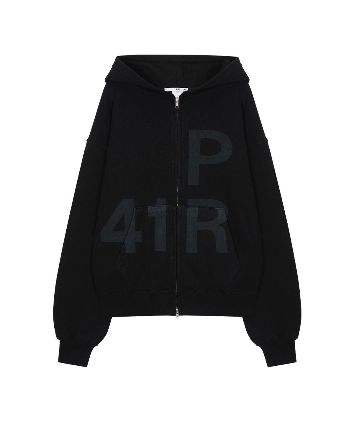 사일프레이(41PRAY) Graphic Zip Up Hoodie / Black