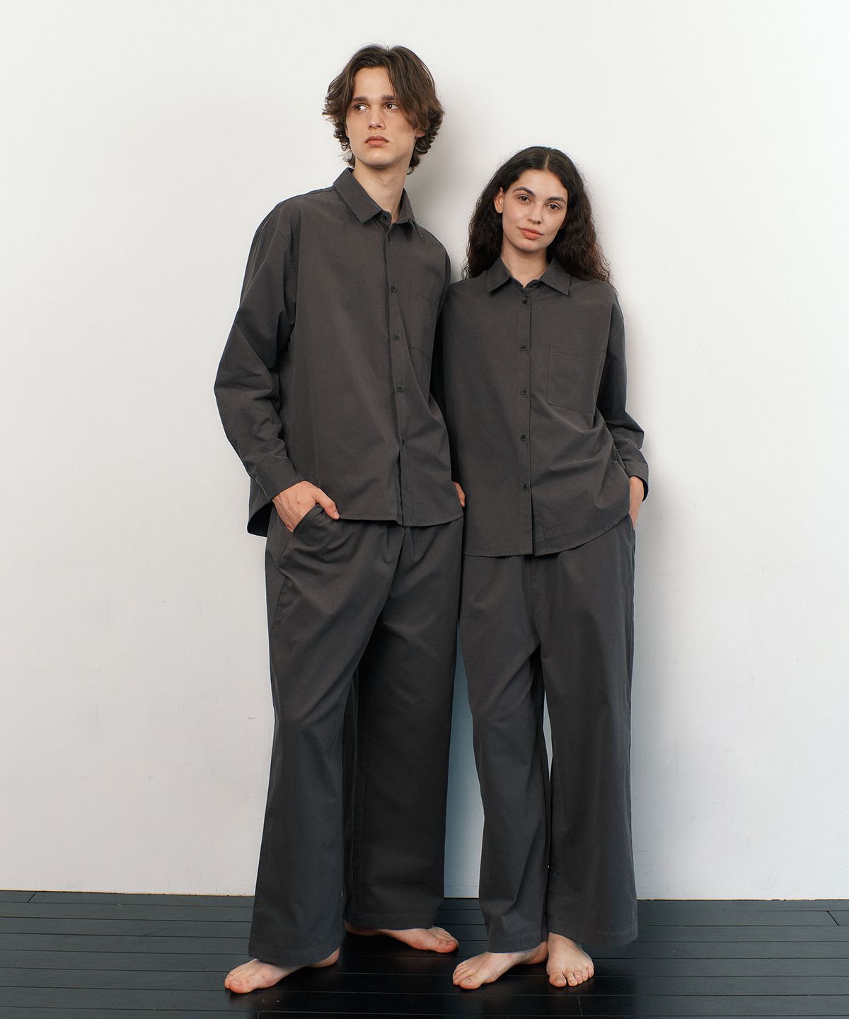 아템포(ATEMPO) FIRST PAJAMA COUPLE SET_charcoal taupe