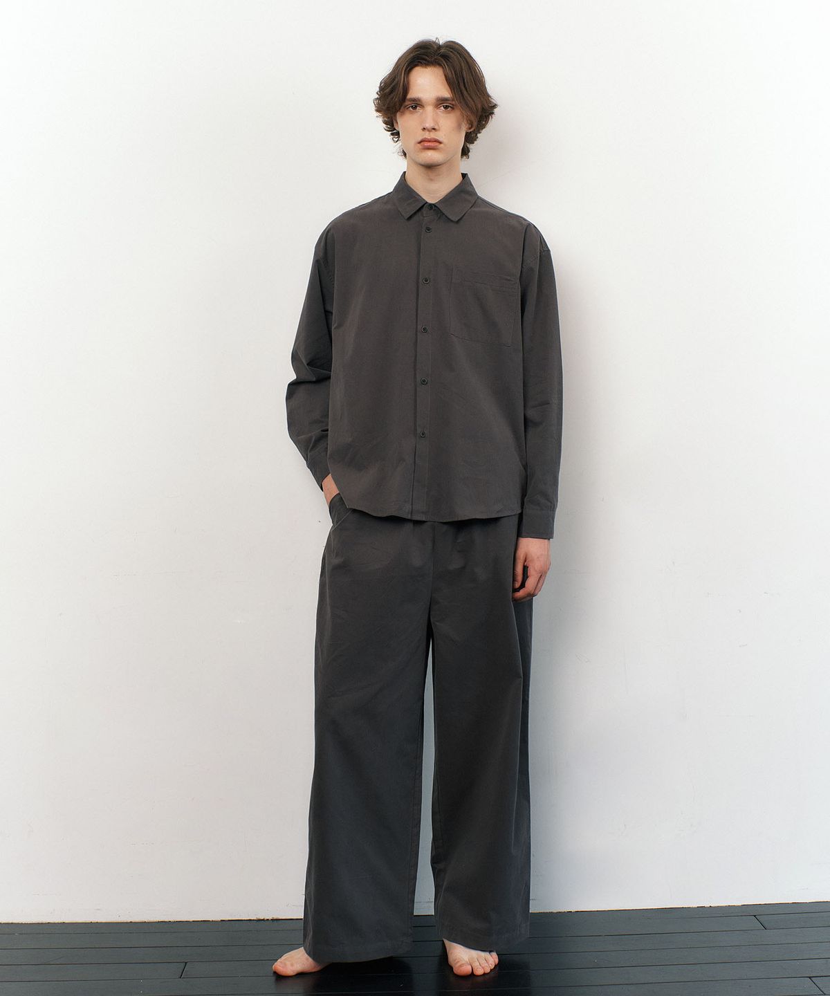아템포(ATEMPO) FIRST PAJAMA COUPLE SET_charcoal taupe