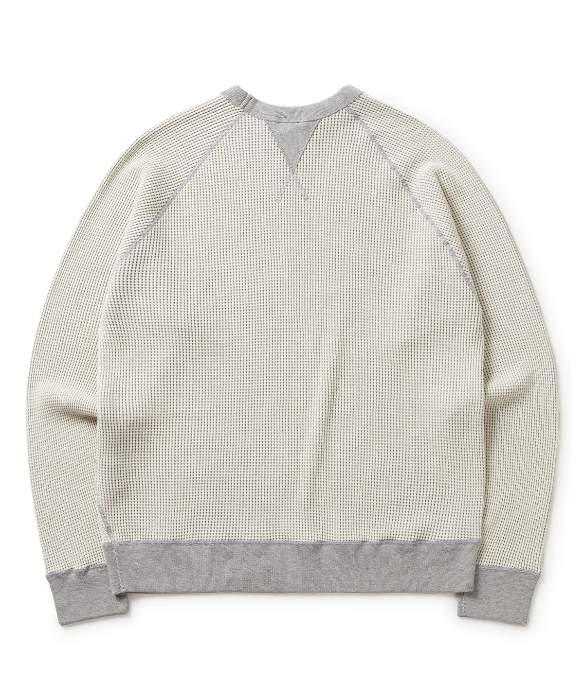 에스파이(ESFAI) TWO-TONE WAFFLE SWEAT SHIRT (OATMEAL)
